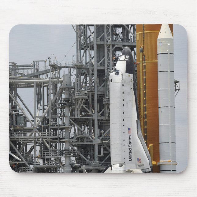 Space Shuttle Endeavour on the launch pad 2 Mouse Pad (Front)