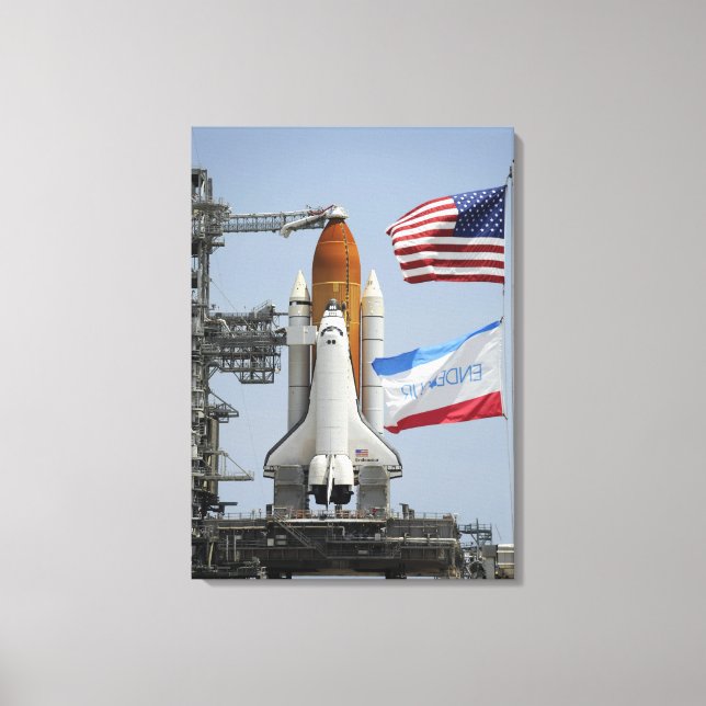 Space Shuttle Endeavour on the launch pad 3 Canvas Print (Front)