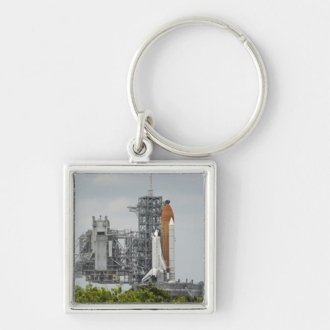 Space Shuttle Endeavour on the launch pad 5 Keychain (Front)