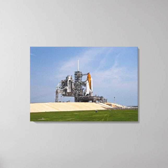 Space Shuttle Endeavour on the launch pad Canvas Print (Front)