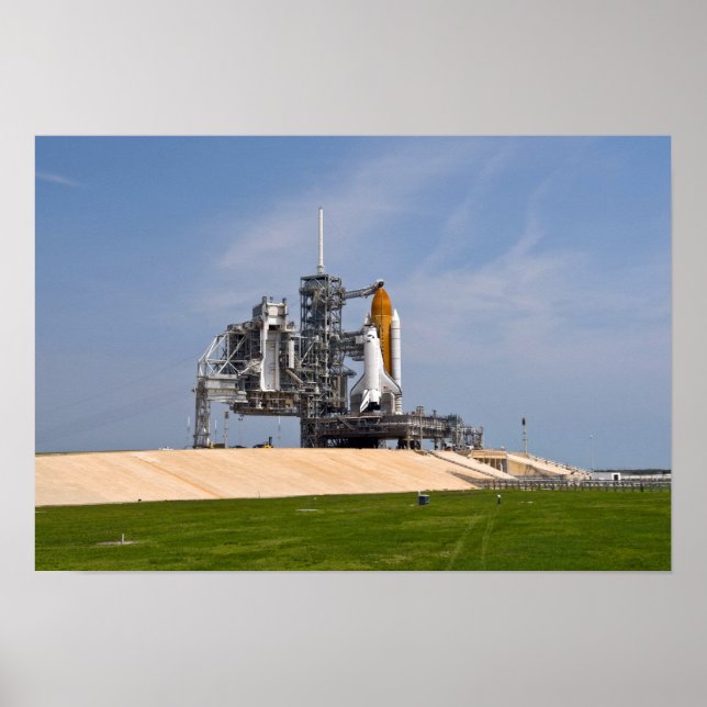 Space Shuttle Endeavour on the launch pad Poster (Front)