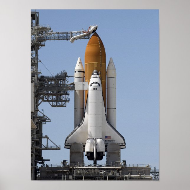 Space Shuttle Endeavour sits ready Poster (Front)