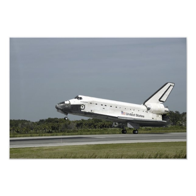Space Shuttle Endeavour touches down Photo Print (Front)