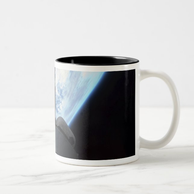 Space Shuttle Endeavour's payload bay 3 Two-Tone Coffee Mug (Right)