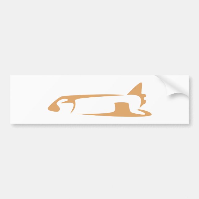 Space Shuttle in Swish Drawing Style Bumper Sticker (Front)