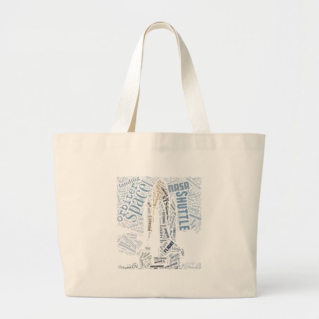 Space Shuttle in Tagxedo Large Tote Bag (Front)