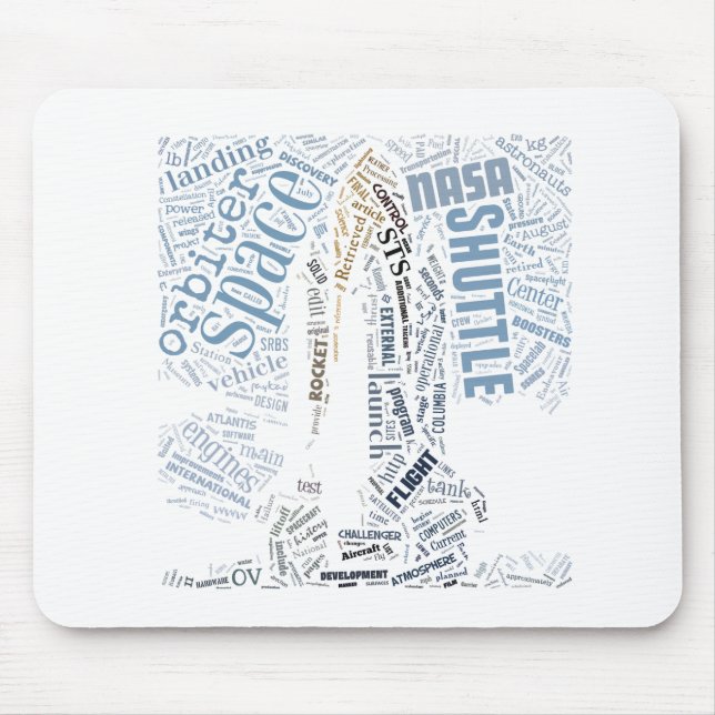 Space Shuttle in Tagxedo Mouse Pad (Front)