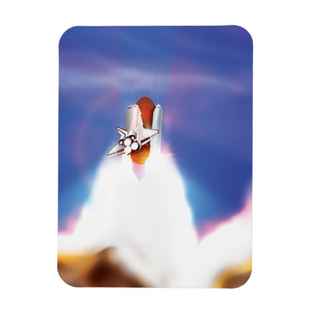Space Shuttle Launch Illustration Magnet (Vertical)