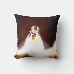 Space Shuttle Launch Illustration Throw Pillow