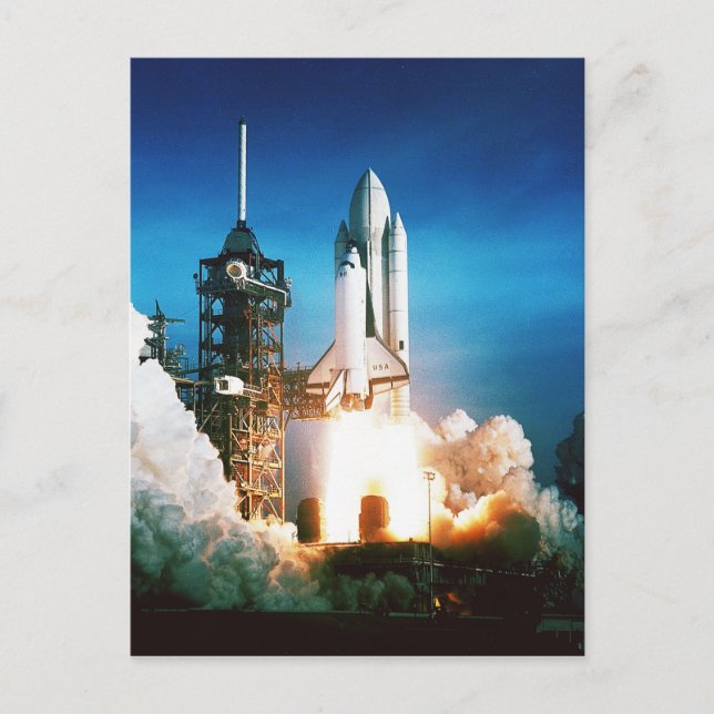 SPACE SHUTTLE LAUNCH POSTCARD (Front)