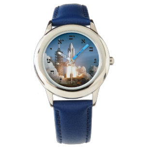 Space Shuttle Lifts Off - Hebrew Numbering Watch