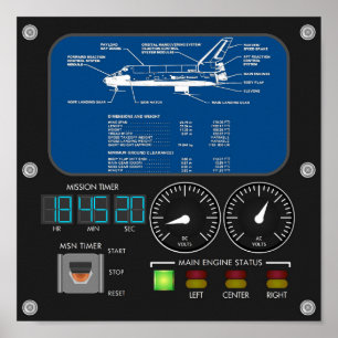 Space Shuttle Main Panel Poster