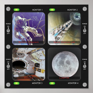 Space Shuttle Monitor Panel Poster