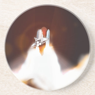 Space Shuttle Night Launch Illustration Coaster