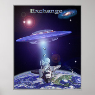 Space shuttle ufo exchange poster
