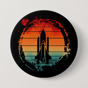 SPACE SHUTTLE VINTAGE 3 INCH ROUND BUTTON