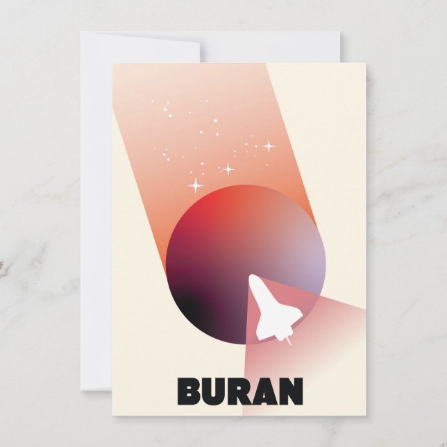 Space Shuttle Vintage style space art. Invitation (Back)