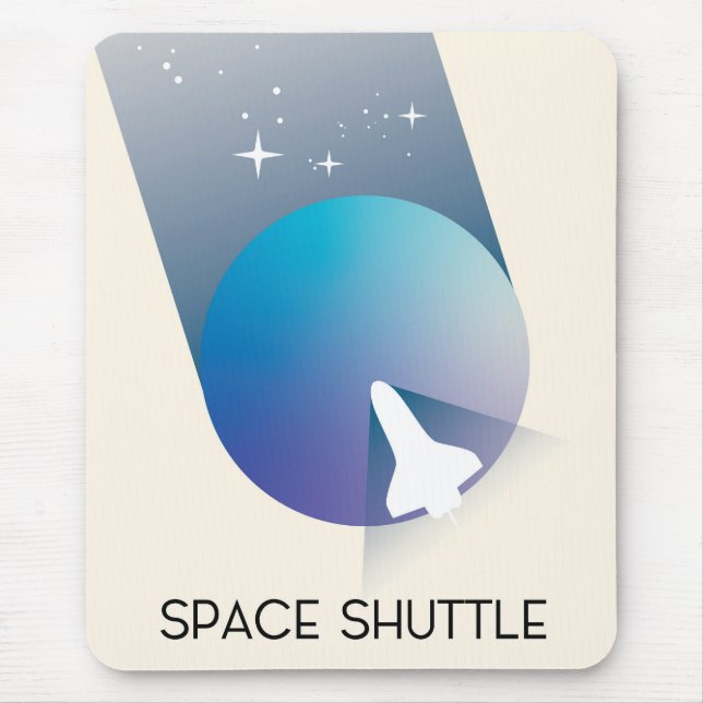 Space Shuttle Vintage style space art. Mouse Pad (Front)