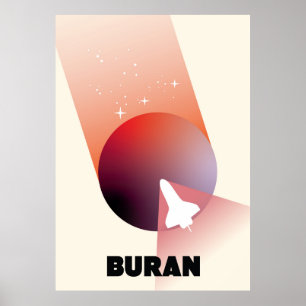 Space Shuttle Vintage style space art. Poster
