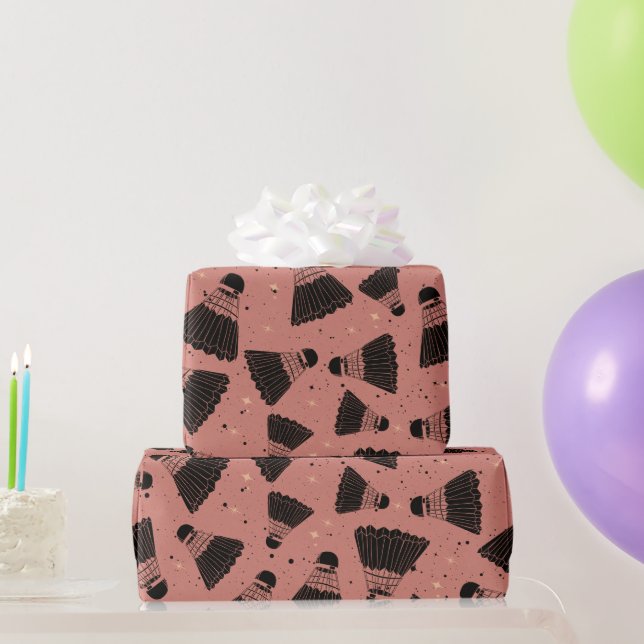 Space Shuttlecock dusty pink Wrapping Paper (Party Gifts)