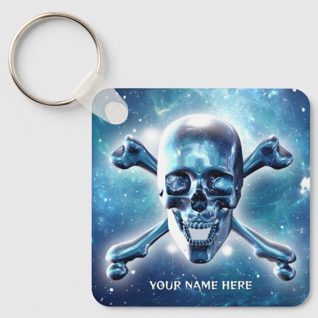 Space skull. Personalized Keychain (Front)