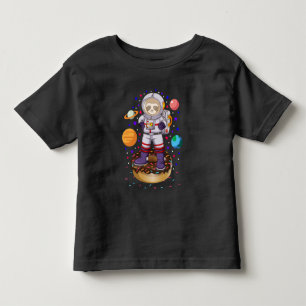 Space Sloth Astronaut Galaxy Planet Donut Candy Toddler T-shirt