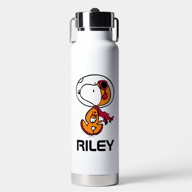 SPACE | Snoopy Astronaut | Add Your Name Water Bottle (Front)