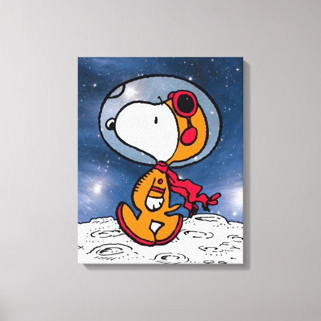 SPACE | Snoopy Astronaut Canvas Print (Front)