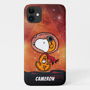 SPACE   Snoopy Geometric Moon Walk iPhone 11 Case