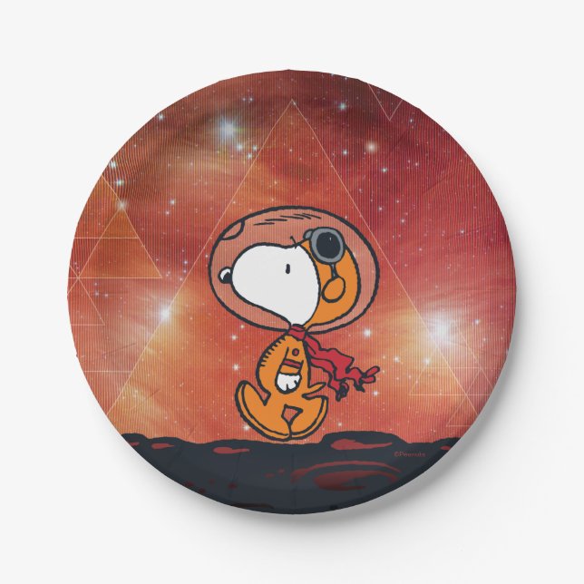 SPACE | Snoopy Geometric Moon Walk Paper Plate (Front)