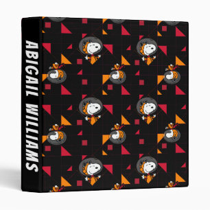 SPACE   Snoopy Space Suit Black Pattern Binder