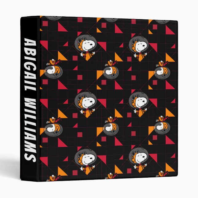 SPACE | Snoopy Space Suit Black Pattern Binder (Front/Spine)