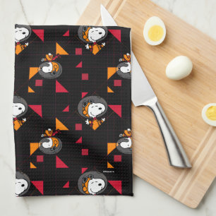 SPACE   Snoopy Space Suit Black Pattern Kitchen Towel