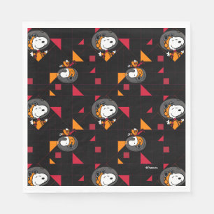 SPACE   Snoopy Space Suit Black Pattern Napkin
