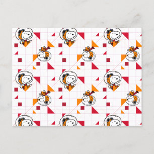 SPACE   Snoopy Space Suit White Pattern Postcard