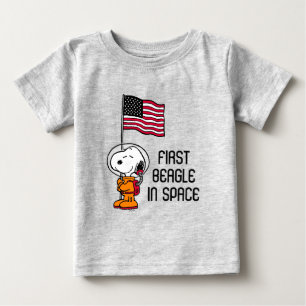 SPACE Snoopy With Flag Astronaut Baby T-Shirt