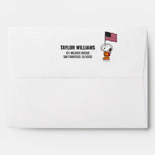 SPACE Snoopy With Flag Astronaut Envelope