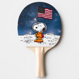 SPACE   Snoopy With Flag Astronaut Ping Pong Paddle