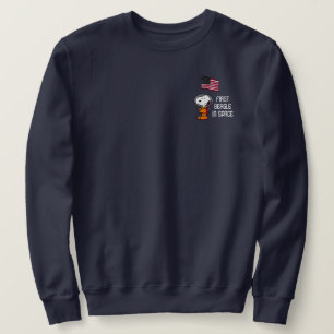 SPACE Snoopy With Flag Astronaut Sweatshirt