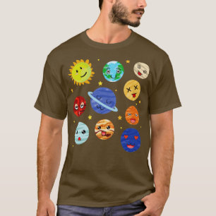 Space Solar System Cute Planets Astronomy T-Shirt