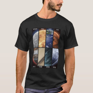 Space Solar System Planet Panels T-Shirt