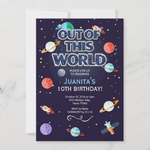 Space Star Birthday Invitation Out Of This World