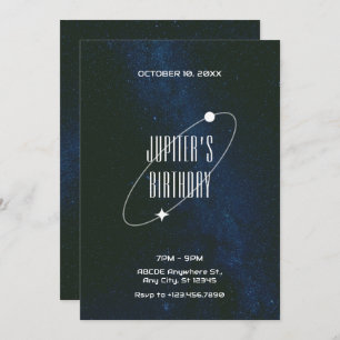Space Starry Night Universe Birthday  Invitation