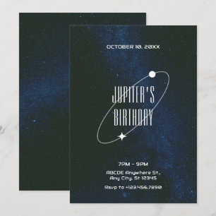 Space Starry Night Universe Birthday Invitation