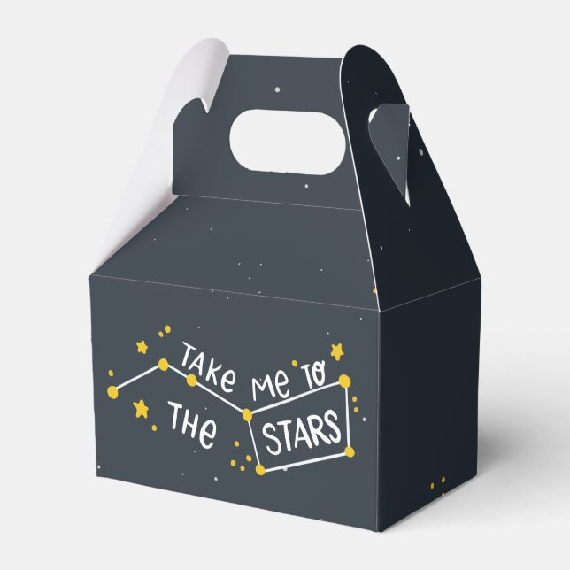 Space Stars Astronaut Birthday Favor Box (Front Side)