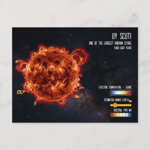 Space Stars Astronomy Biggest Star Science Info Postcard