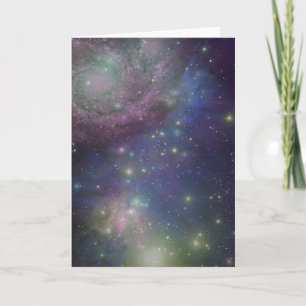 Space, stars, galaxies and nebulas card