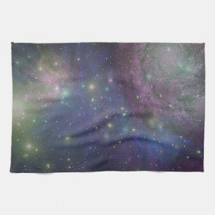 Space, stars, galaxies and nebulas kitchen towel