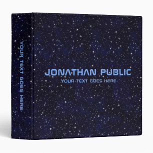 Space Stars Universe Black Template Custom Binder