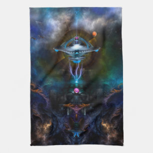 Space Station Ansarious Fractal Art Kitchen Towel